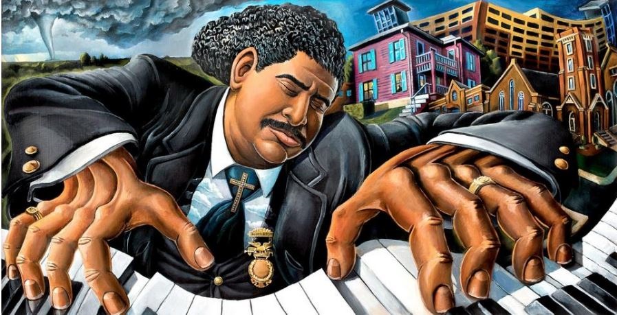 Stylized painting of John William 