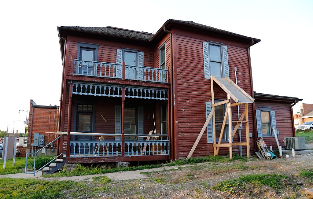 The Blind Boone Home during paint restoration