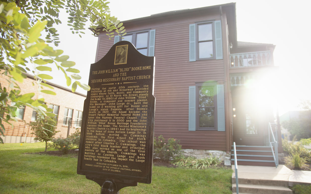 African-American Heritage Trail in front of the Boone Home